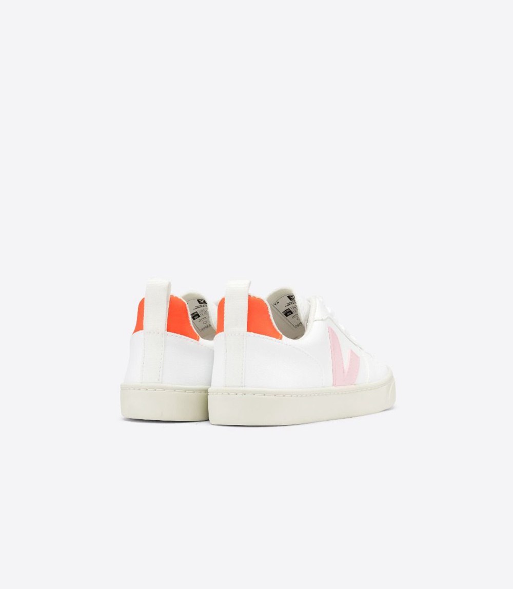 Tenis Veja Niños - V-10 Lace Cwl - Blancos/Naranjas - 134ENCGHJ